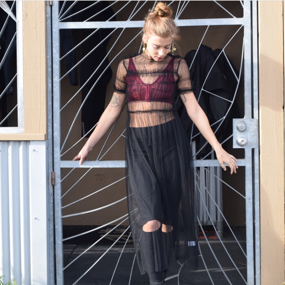 SOLD - Rehab Sheer Midi Dress